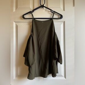 Off the shoulder olive green blouse